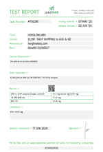 herglowlabs klow janoshik test report