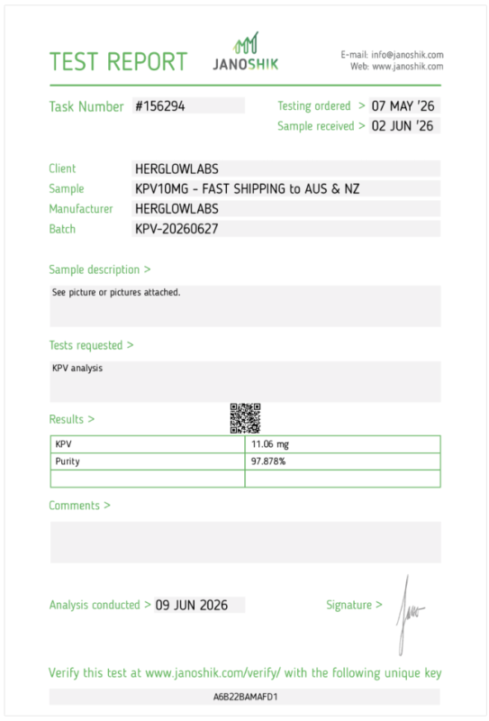 herglowlabs kpv coa janoshik womens peptides australia