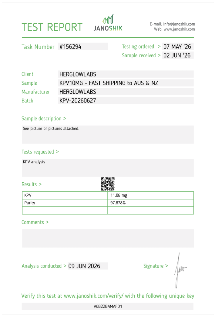 herglowlabs kpv coa janoshik womens peptides australia