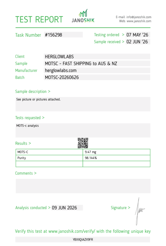 herglowlabs womens peptides MOTS-C